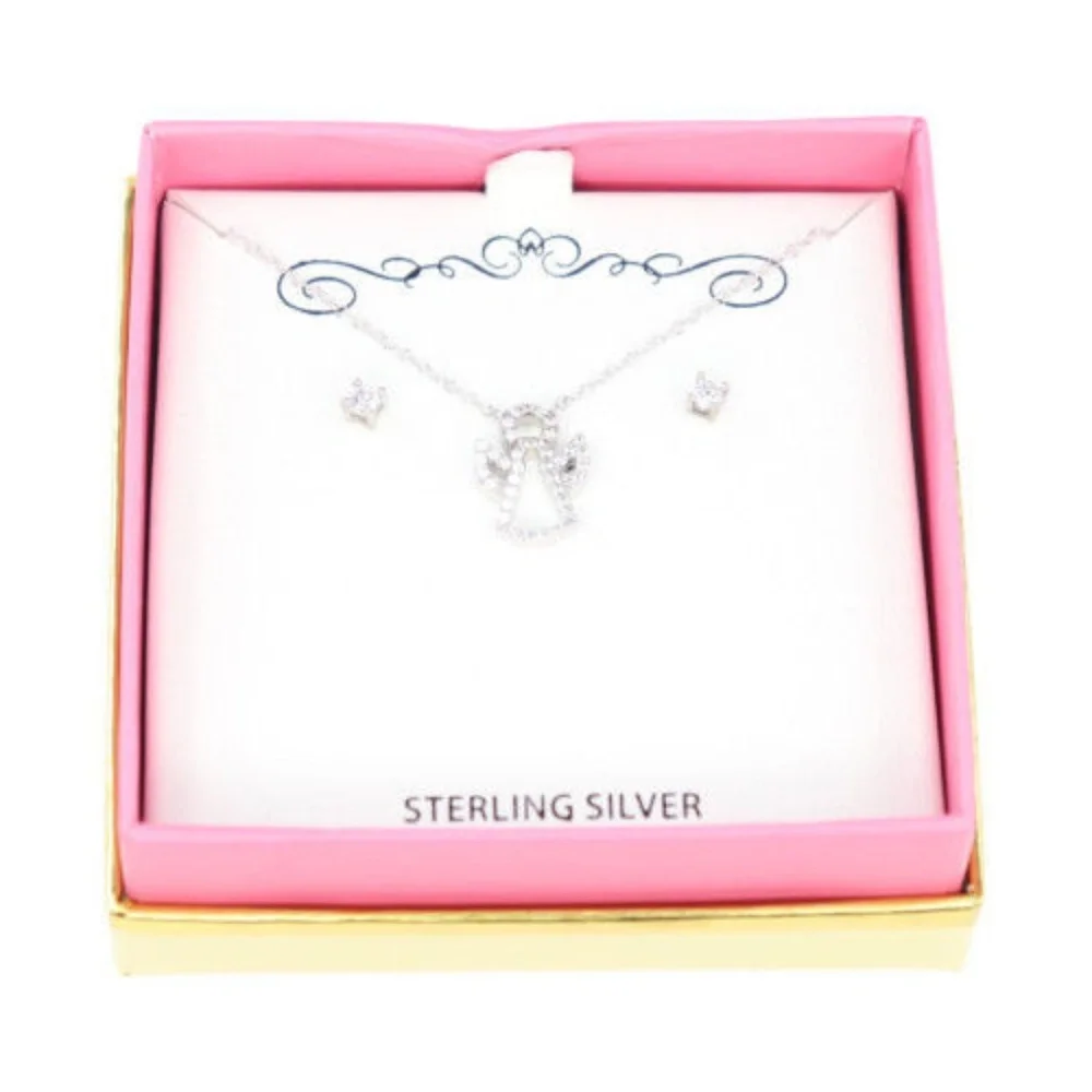 Sterling Silver Cubic Zirconia‎ AngelPendant